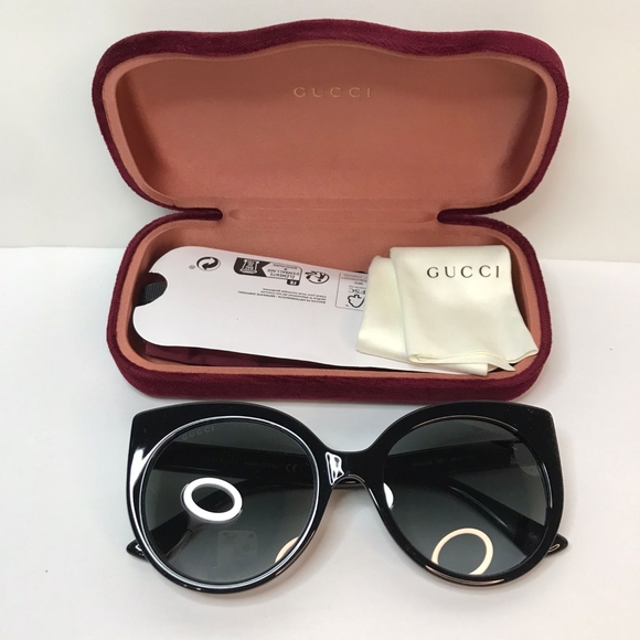 New- 💯 Original Gucci GG0325S W 001 Cat Eye Sunglasses - Picture 5 of 11